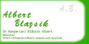 albert blazsik business card